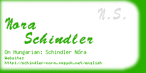 nora schindler business card